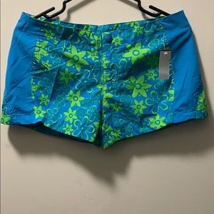 Bongo Women’s Blue Green Shorts, Summer Casual